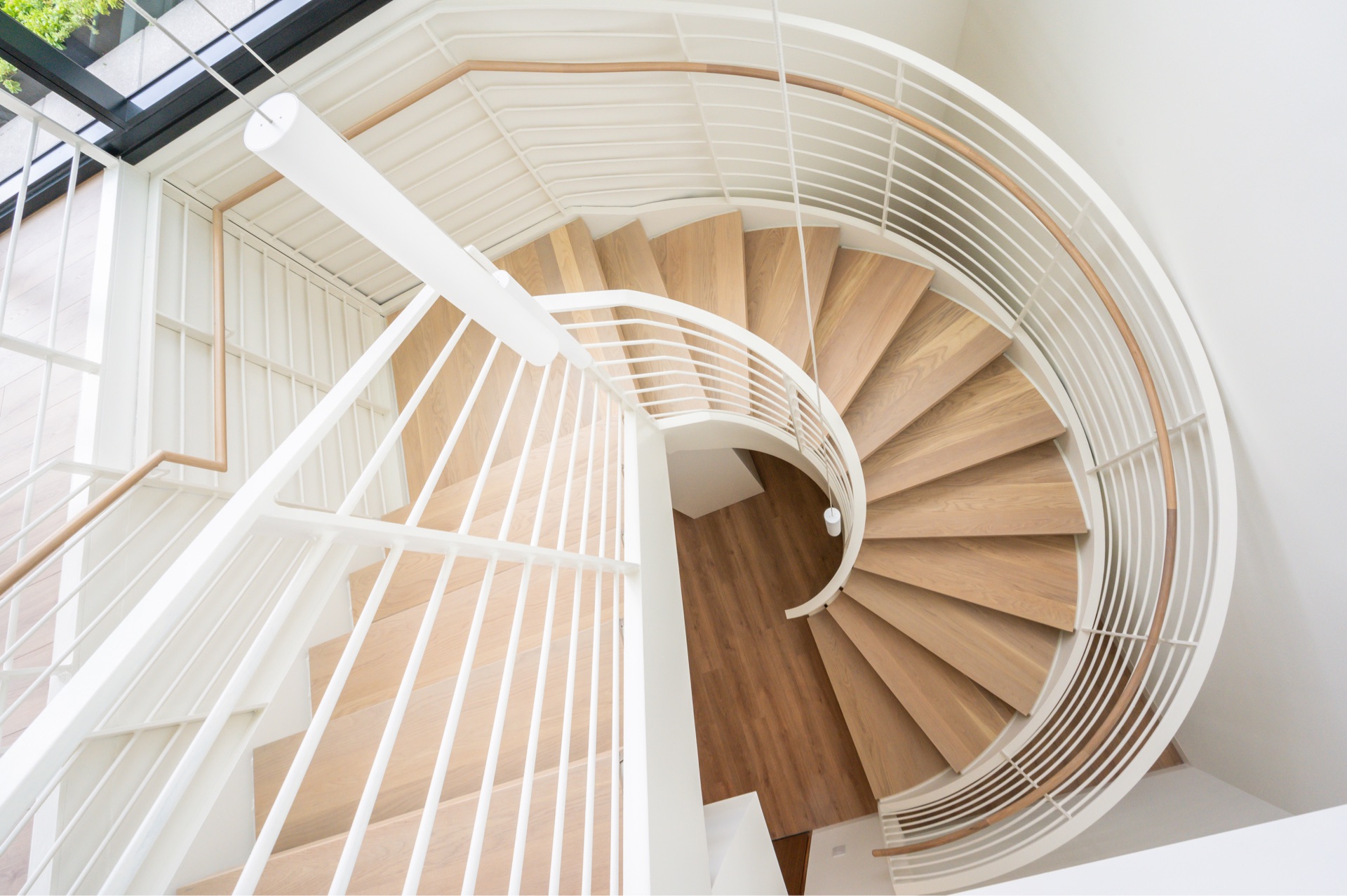 Margarite luxury apartments' spiral staircase in Washington, DC.